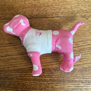 PINK Victoria's Secret Pink and White Plush Dog Toy